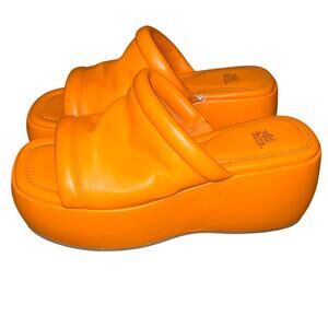 Wild Fable Orange Platform Slide Sandals Women’s Size 8.5 – Chunky Slip-On Shoes